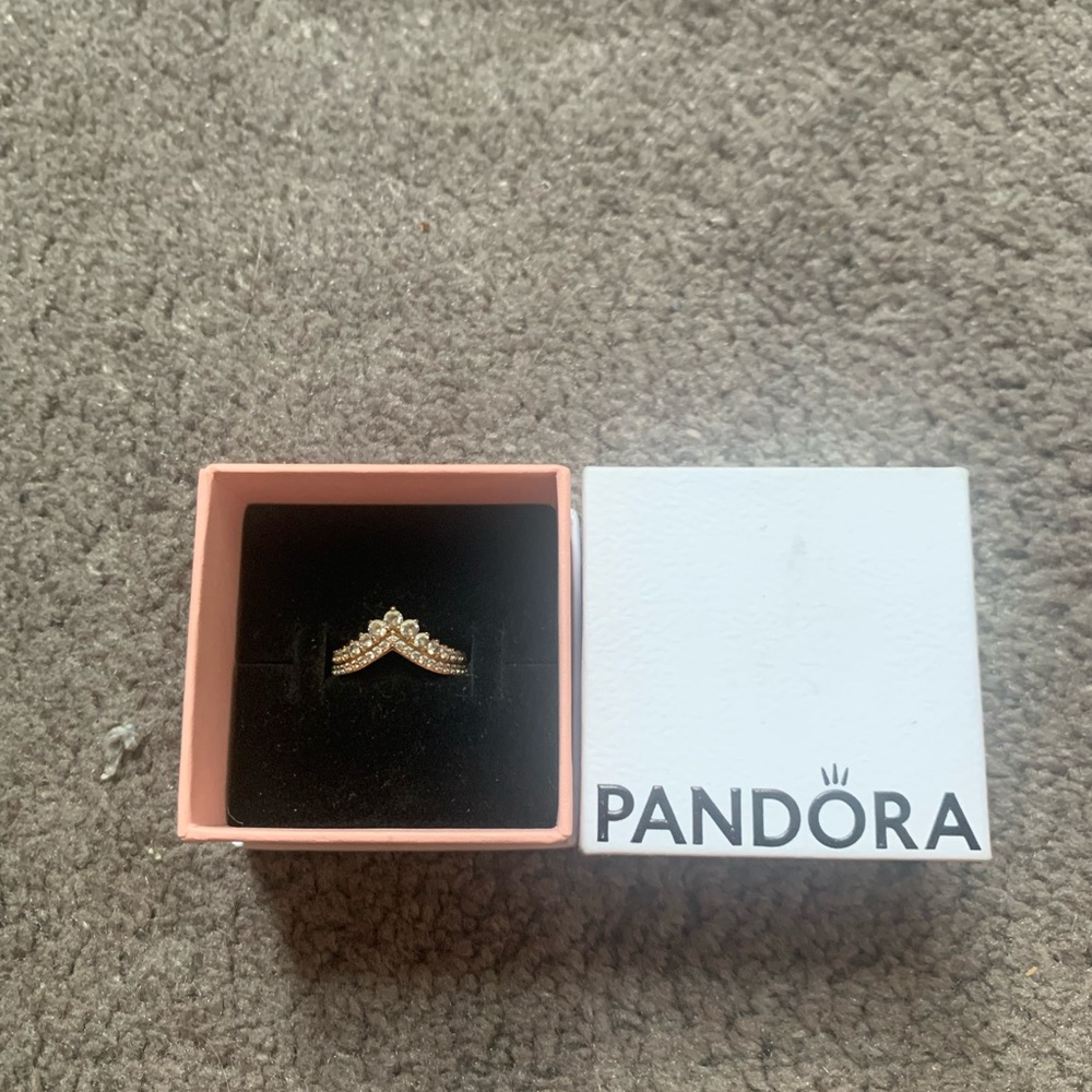 Pandora Princess Wishbone Ring Rose Gold